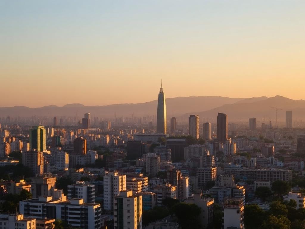 Skyline de São Paulo ao entardecer